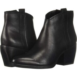 NATURALIZER FAIRMONT WESTERN INSPIRED BLACK LEATHER ANKLE BOOTS Women's Size 9.5